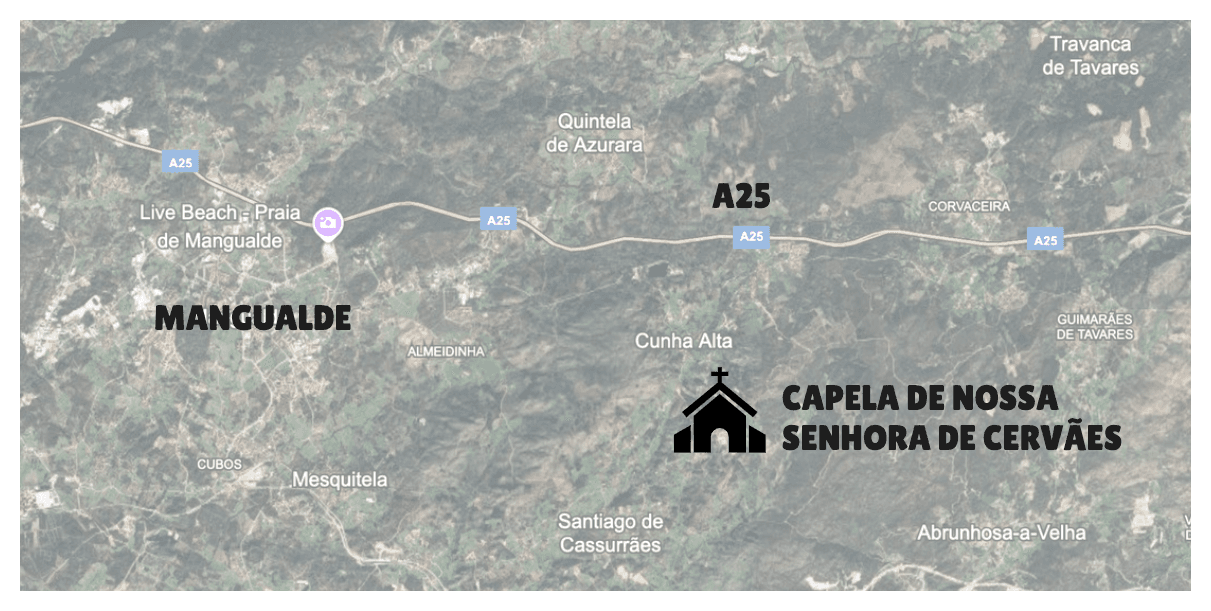 Mapa da Capela de Nossa Senhora de Cervães